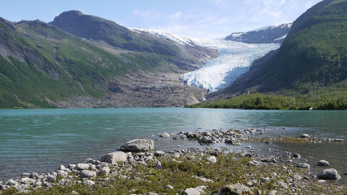 Blick zum Gletscher Svartisen