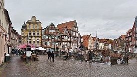 231031-19v Stade - Stadtbummel am Nachmittag, Hansehafen am Fischmarkt